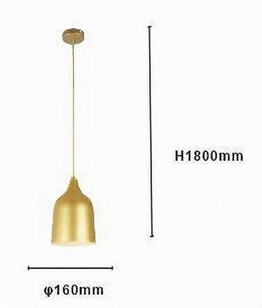 Lampadario A Sospensione E27 Ferro Paralume Moderno Contemporaneo Campana Oro Bianco 33306