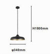 Lampadario A Sospensione Design Moderno E27 Paralume In Ferro Cupola Nero Oro 33320