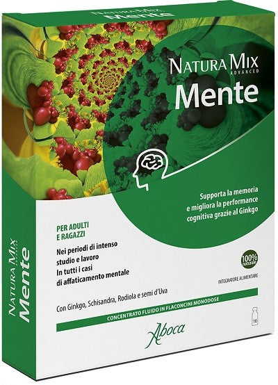 Natura Mix Advanced Mente - Concentrato fluido integratore alimentare 10 flaconcini Aboca
