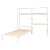 Libreria con 2 sezioni, 4 ripiani, letto 90x200 cm e scrivania 100 cm Hoppekids STOREY - Bianco