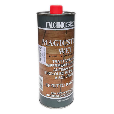 Italchimici Magicstone Wet 1lt impermeabilizzante idro oleo repellente trasparente a solvente effetto bagnato