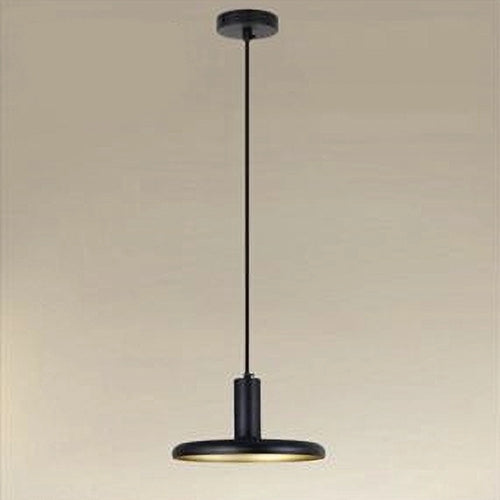Lampadario A Sospensione Design Moderno Con Paralume In Ferro Nero Oro E27 Ip20 33757