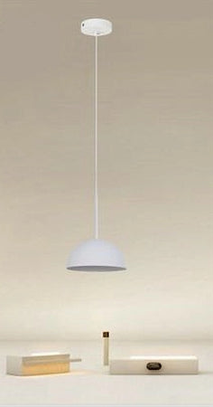 Lampadario A Sospensione Moderno Con Paralume Cupola In Ferro Bianco E27 33764