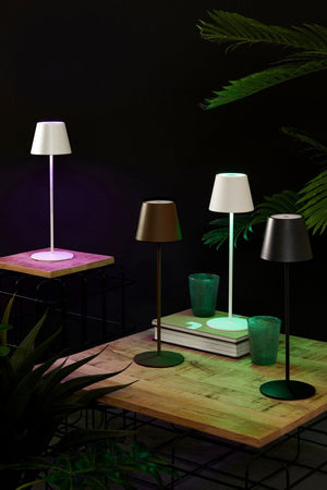 Lampada a led da tavolo "Etna", monocolore, in acciaio verniciato, da 38 cm