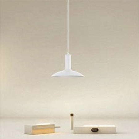 Lampadario A Sospensione Moderno Con Paralume Semisfera In Ferro Bianco E27 33788