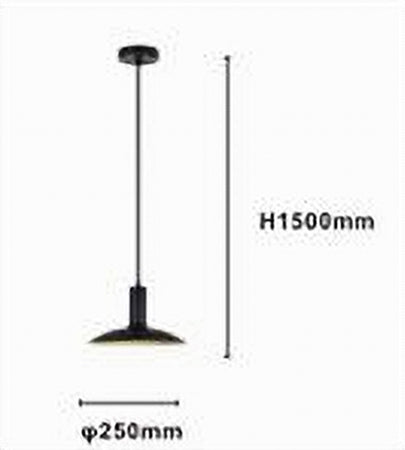 Lampadario A Sospensione Moderno Con Paralume Semisfera In Ferro Nero Oro E27 33795