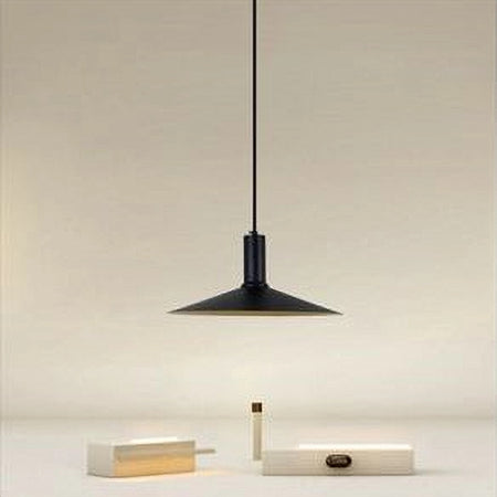 Lampadario A Sospensione Moderno Con Paralume Conico In Ferro Nero Oro E27 33818