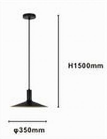 Lampadario A Sospensione Moderno Con Paralume Conico In Ferro Nero Oro E27 33818