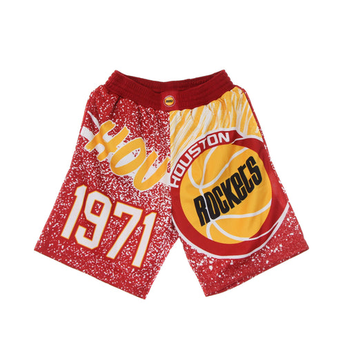 MITCHELL & NESS Pantaloncino Tipo Basket Uomo Nba Jumbotron Sublimated Mesh Shorts Hardwood Classics Houroc Scarlet/original Team Colors da uomo