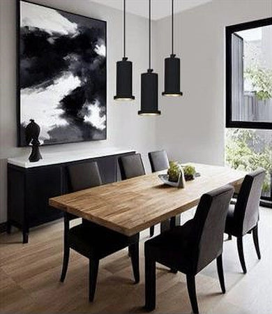 Lampadario A Sospensione Moderna Contemporaneo Nero Oro Portalampada Pendente E27 33825