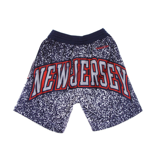 MITCHELL & NESS Pantaloncino Tipo Basket Uomo Nba Jumbotron Sublimated Mesh Shorts Hardwood Classics Nejnet Navy/original Team Colors da uomo