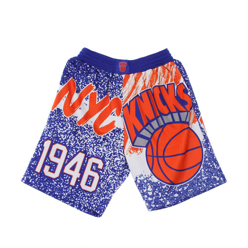 MITCHELL & NESS Pantaloncino Tipo Basket Uomo Nba Jumbotron Sublimated Mesh Shorts Hardwood Classics Neykni Royal/original Team Colors da uomo