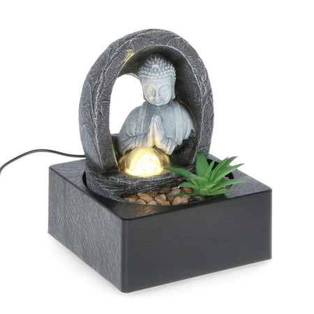 Statuetta "Fontana" Quiet con led, in poliresina e plastica, decorazione per interno