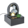 Statuetta Fontana Quiet con led, in poliresina e plastica, decorazione per interno