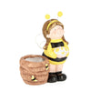Gnomo da Giardino Bimba Apiary con Cesta, in Magnesio per uso esterno.