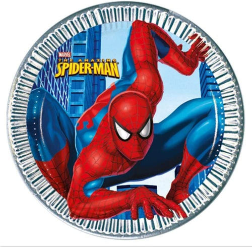 CONFEZIONE 8 PIATTI IN CARTA 23CM TEMA SPIDER MAN