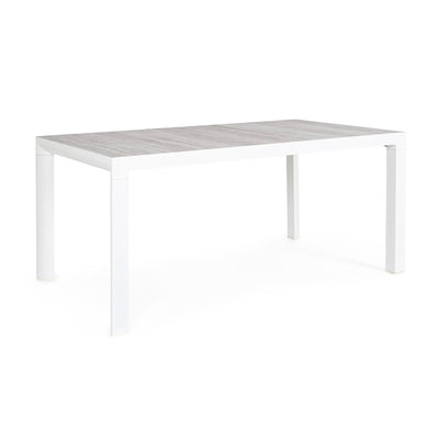 Tavolo rettangolare Mason con struttura in alluminio, piano in ceramica