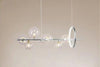 Lampadario Moderno A Sospensione Argento 7 Sfere G9 Bolle In Vetro Con Cerchio 71690