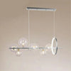 Lampadario Moderno A Sospensione Argento 7 Sfere G9 Bolle In Vetro Con Cerchio 71690