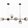 Lampadario Sospensione 6 Sfere Attacco E27 In Vetro Lampada In Metallo Nero 71669
