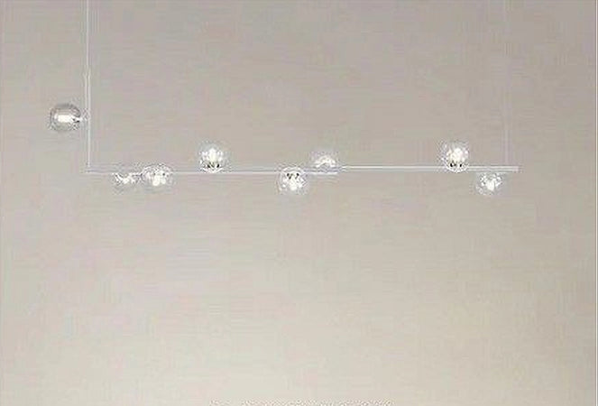 Lampadario 8 Sfere G9 In Vetro Da Soffitto In Metallo Bianco Design Moderno 71614
