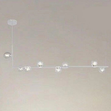 Lampadario 8 Sfere G9 In Vetro Da Soffitto In Metallo Bianco Design Moderno 71614