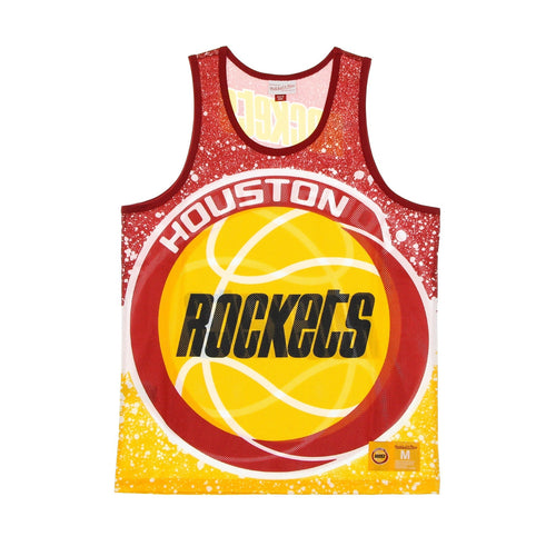 MITCHELL & NESS Canotta Tipo Basket Uomo Nba Jumbotron Sublimated Mesh Tank Hardwood Classics Houroc Light Gold/original Team Colors da uomo