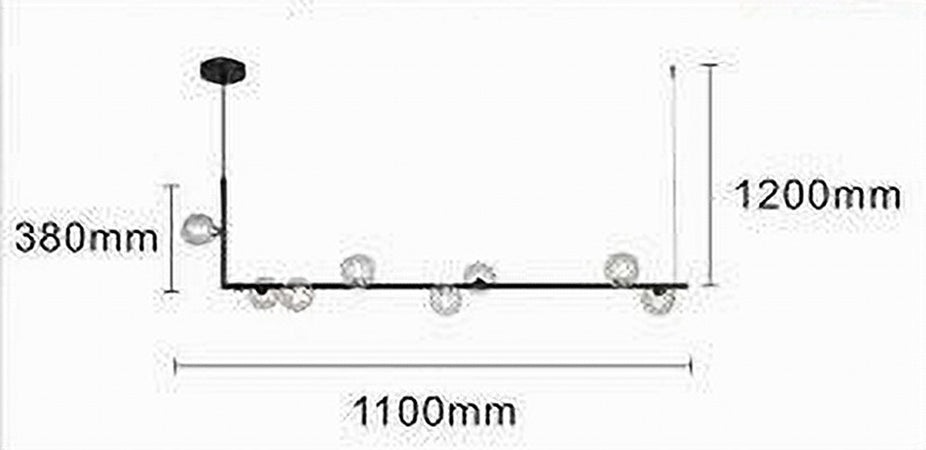 Lampadario 8 Sfere G9 In Vetro Da Soffitto In Metallo Nero Design Moderno 71621