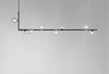 Lampadario 8 Sfere G9 In Vetro Da Soffitto In Metallo Nero Design Moderno 71621