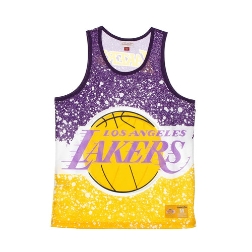 MITCHELL & NESS Canotta Tipo Basket Uomo Nba Jumbotron Sublimated Mesh Tank Hardwood Classics Loslak Light Gold/original Team Colors da uomo