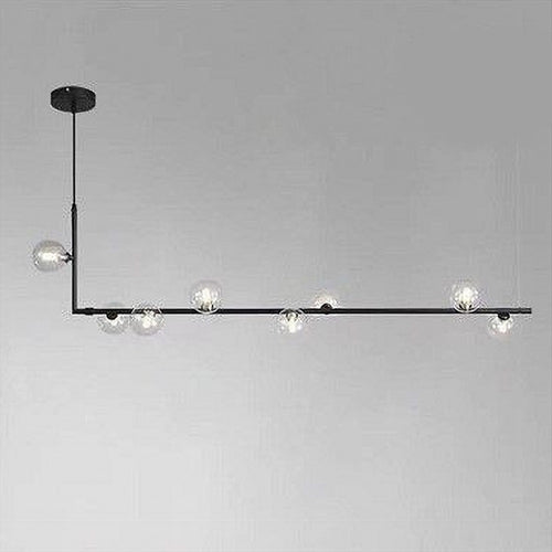 Lampadario 8 Sfere G9 In Vetro Da Soffitto In Metallo Nero Design Moderno 71621