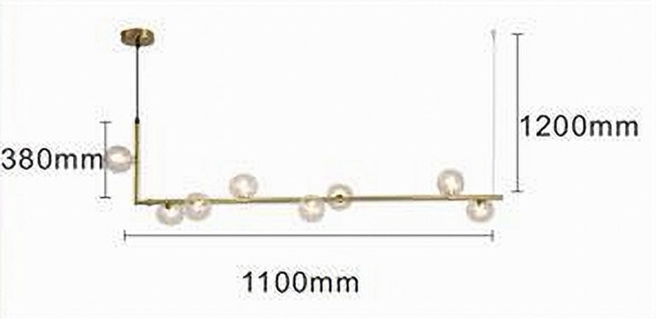 Lampadario 8 Sfere G9 In Vetro Da Soffitto In Metallo Oro Design Moderno 71638