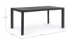 Tavolo rettangolare Mason con struttura in alluminio, piano in ceramica