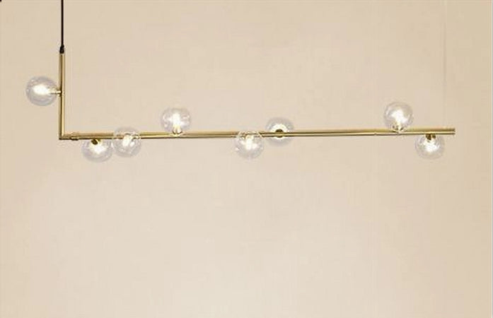 Lampadario 8 Sfere G9 In Vetro Da Soffitto In Metallo Oro Design Moderno 71638