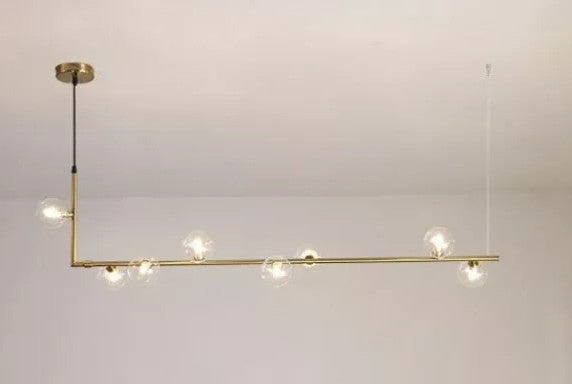 Lampadario 8 Sfere G9 In Vetro Da Soffitto In Metallo Oro Design Moderno 71638