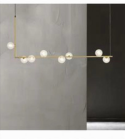 Lampadario 8 Sfere G9 In Vetro Da Soffitto In Metallo Oro Design Moderno 71638