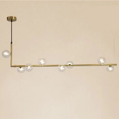 Lampadario 8 Sfere G9 In Vetro Da Soffitto In Metallo Oro Design Moderno 71638
