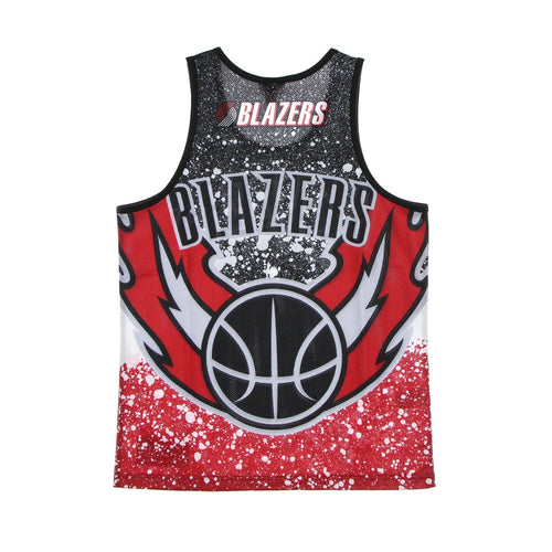 MITCHELL & NESS Canotta Tipo Basket Uomo Nba Jumbotron Sublimated Mesh Tank Hardwood Classics Porbla Scarlet/original Team Colors da uomo