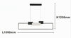 Lampadario A Sospensione Led 36w Rettangolare Con Telecomando Design Moderno Nero 71585