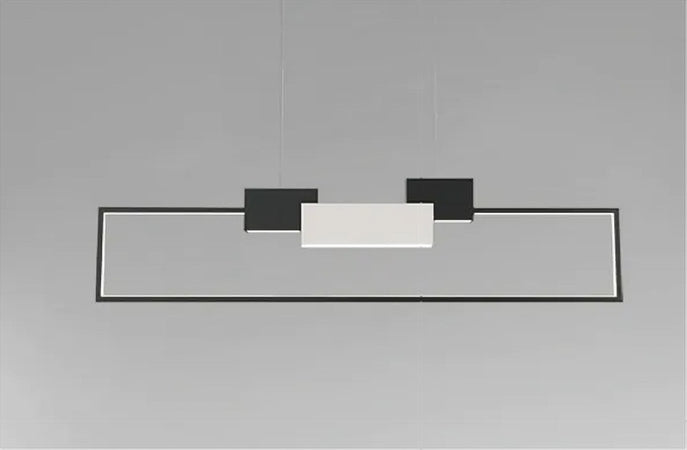 Lampadario A Sospensione Led 36w Rettangolare Con Telecomando Design Moderno Nero 71585