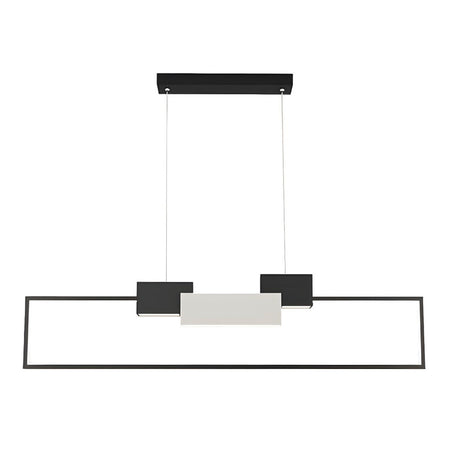 Lampadario A Sospensione Led 36w Rettangolare Con Telecomando Design Moderno Nero 71585