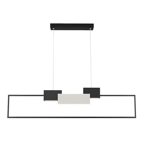 Lampadario A Sospensione Led 36w Rettangolare Con Telecomando Design Moderno Nero 71585