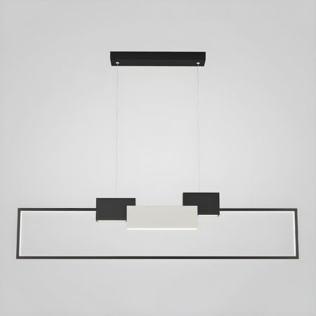 Lampadario A Sospensione Led 36w Rettangolare Con Telecomando Design Moderno Nero 71585