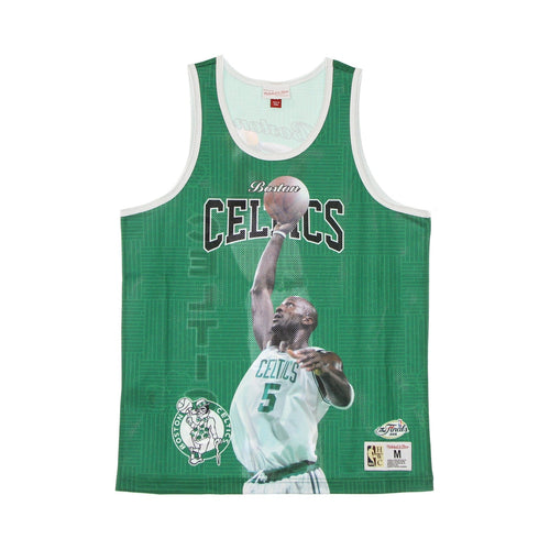 MITCHELL & NESS Canotta Tipo Basket Uomo Nba Behind the Back Tank Kevin Garnett Hardwood Classics Boscel Kelly Green da uomo