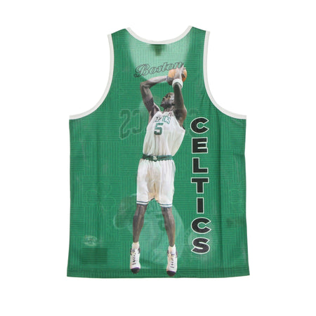 MITCHELL &amp; NESS Canotta Tipo Basket Uomo Nba Behind the Back Tank Kevin Garnett Hardwood Classics Boscel Kelly Green da uomo
