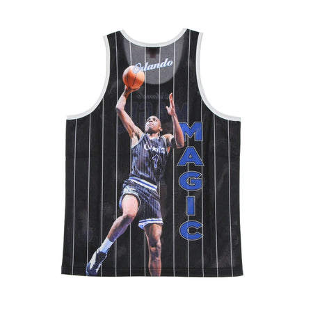 MITCHELL &amp; NESS Canotta Tipo Basket Uomo Nba Behind the Back Tank Penny Hardaway Hardwood Classics Orlmag Black da uomo
