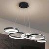Lampadario A Sospensione Led Nero 65w 6 Anelli Luminosi Moderno Con Telecomando 71415