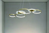 Lampadario A Sospensione Led Oro 65w 6 Anelli Luminosi Moderno Con Telecomando 71422