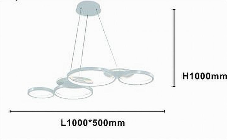 Lampadario A Sospensione Led Bianco 62w 6 Anelli Luminosi Moderno Luce 6500k 71408