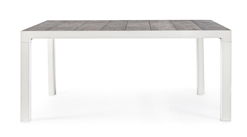 Tavolo rettangolare "Mason" con struttura in alluminio, piano in ceramica